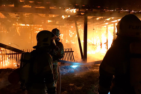 Brand eines Wirtschaftsgebäudes in Fließ / Eichholz.