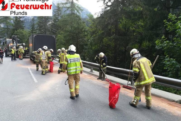 Verkehrsunfall Reschenbundesstrasse B180 zwischen Pfunds und Nauders