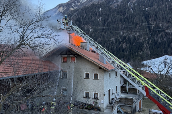 Dachstuhlbrand in Pfunds