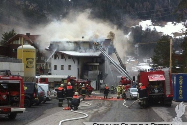 Großbrand einer Tischlerei mit Wohn- u. Gästehaus in Flirsch