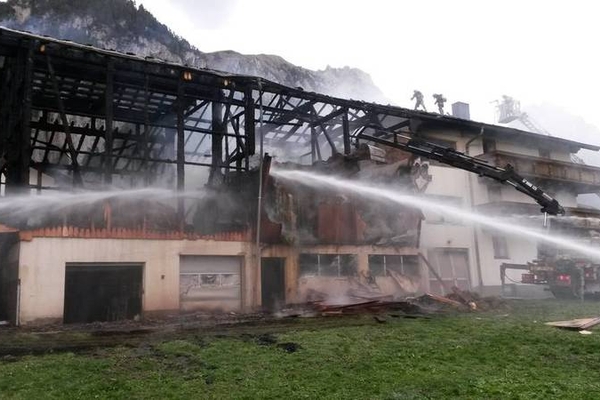Brand eines Wirtschaftsgebäudes in Schnann