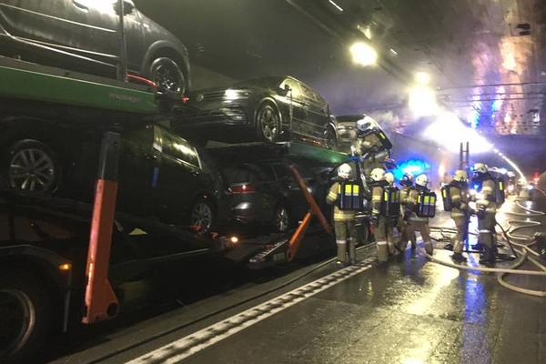 LKW-Brand im Arlbergtunnel am 29.01.2019