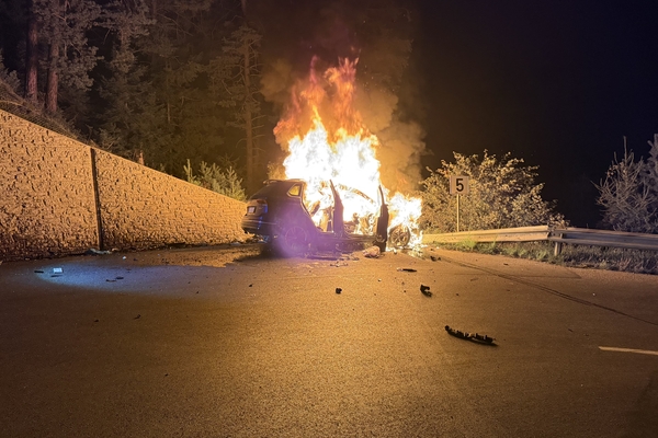 VU Brand auf der L19 Serfauser Landesstraße