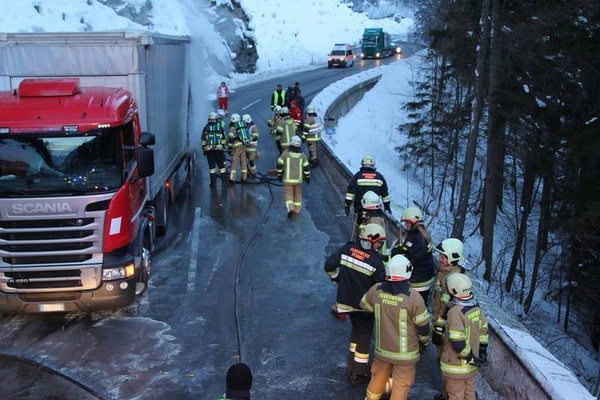 LKW Brand auf der Reschenbundesstraße