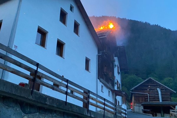 Dachstuhlbrand in Pfunds