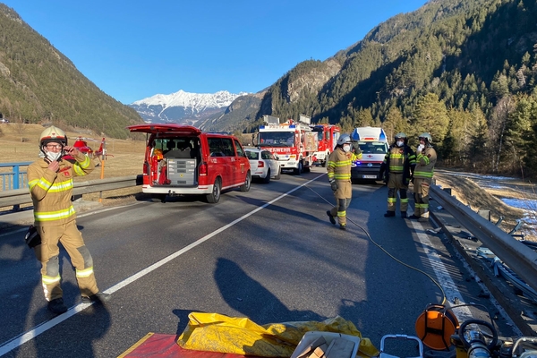 Verkehrsunfall auf der B180 in Pfunds/Lafairs am 18.01.2022