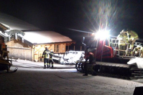 Brand auf Berggasthof in Kappl am 17.02.2015