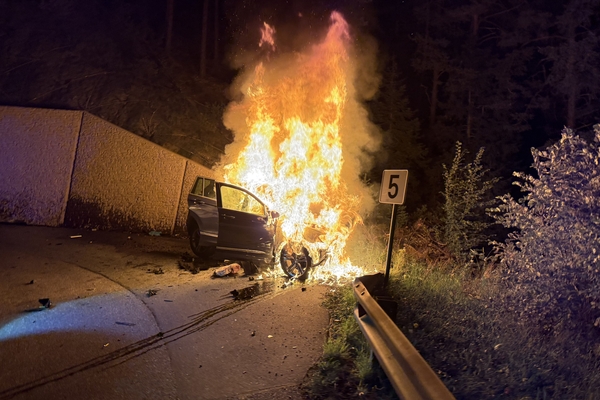 VU Brand auf der L19 Serfauser Landesstraße